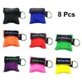thumbnail image 2 of 8pcs Outdoor Emergency Use CPR Mask Resuscitation Face Disposable Travel Pocket Keychain Ring, 2 of 6
