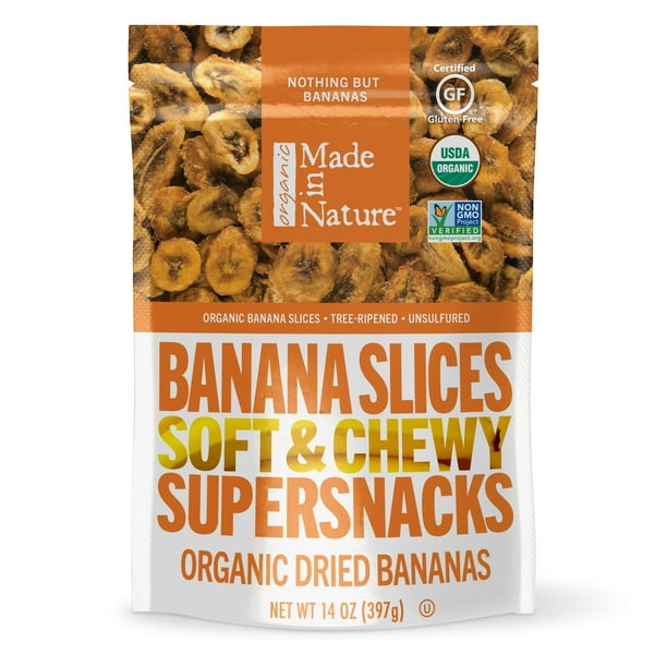 Made In Nature Organic Dried Banana Chips, 14 oz