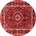 thumbnail image 1 of Ahgly Company Indoor Round Medallion Red Traditional Area Rugs, 6' Round, 1 of 4