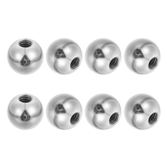 8Pcs 17.4mm Ball Nuts Knob, 1/4"-20 UNC Female Threaded Steel  Swivel Ball Joint Adapter Converter for Super Clamp Camera Hot Shoe Mount Light Tripod Phone Holder, Silver