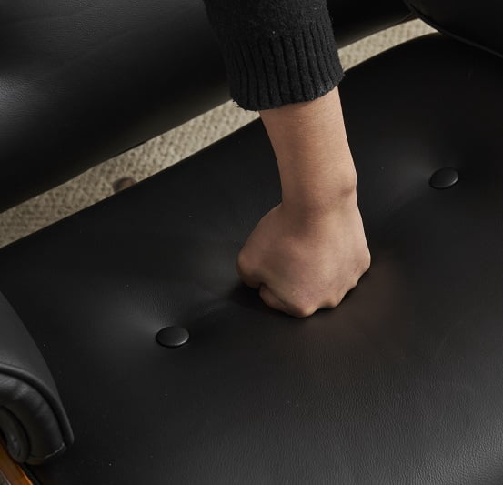 Genuine Leather Recliner with Matching Footrest, Mid-Century Vintage Design, Wide Cushioned Sides, Robust Metal Frame, Ideal for Family Room, Bedroom, Study