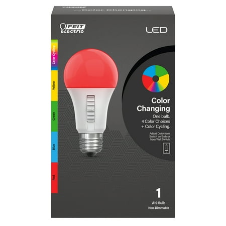 Feit Electric 4.5W Color Changing Party LED Light  A19 Bulb  Medium Base Type  Non-Dimmable