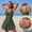 #047 Army Green, variant on Felirenzacia Women's Modest One Piece Swimsuit, Ruffled Tummy Control Athletic Push Up Slimming Bathing Suit Floral Cutout Swim Dress,Navy,XL