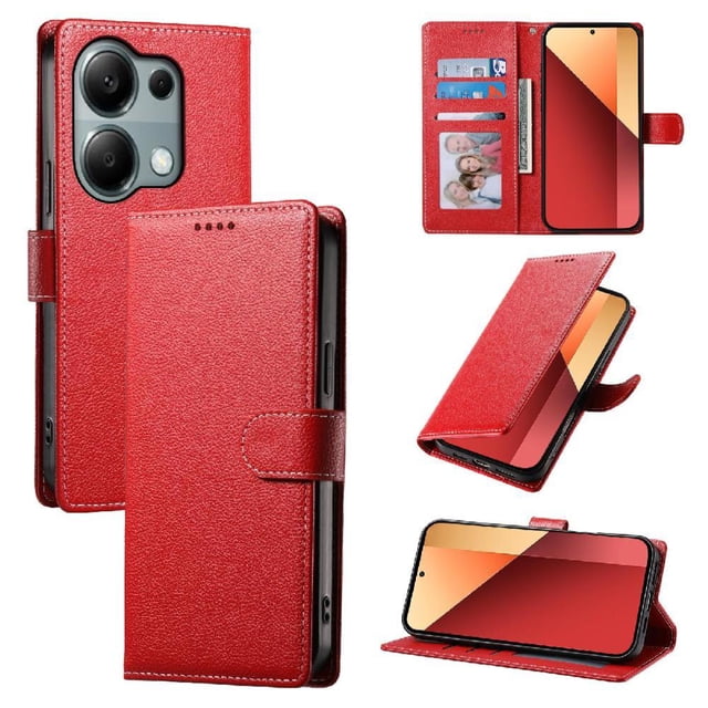 Funda para FOXDOCK Xiaomi Redmi Note 13 Pro 4G– Cuero Premium, 3 ranuras para tarjetas, Protección contra impactos