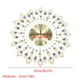 thumbnail image 5 of DENEST 26.4 in Gold Luxury Peacock Large Wall Clock 3D Metal Living Room Watch Home Decor, 5 of 11