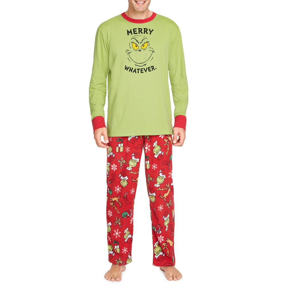 Dr. Seuss' The Grinch - Matching Family Christmas Pajamas Mens 2-Piece ...