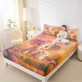 thumbnail image 4 of Homewish Colorful Cartoon Flower Queen Sheet Sets,Wild Elephant Owl Flat Sheet,Pink Daisy Floral Queen Fitted Sheet For Girls Kids,Breathable Home Decor,4pcs, 4 of 7