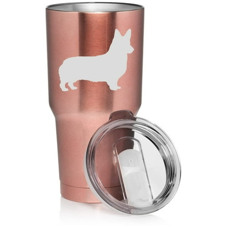 

30 oz Tumbler Stainless Steel Vacuum Insulated Travel Mug Cup Corgi (Rose Gold)