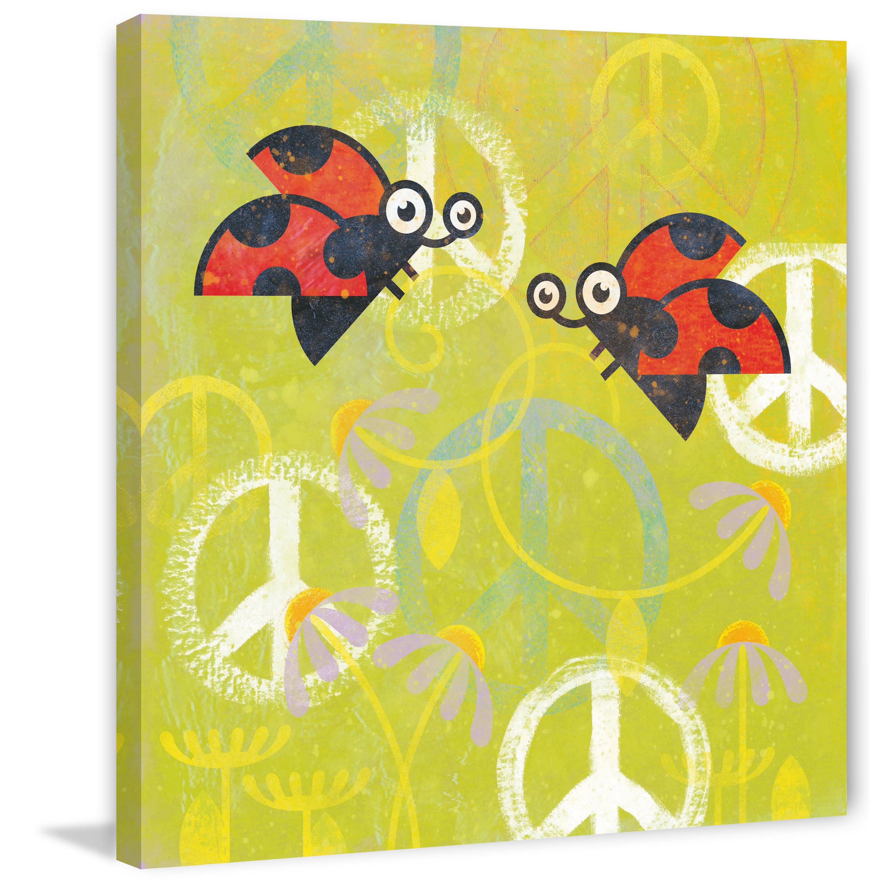 Marmont Hill "Peace Sign Ladybugs III" Painting Print on Canvas