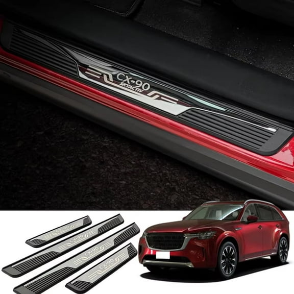 For Mazda CX-90 CX90 Car Threshold Trim Protection Auto parts Door Sill Plate Pedal 4pcs