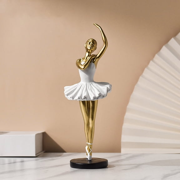 Japceit Ballerina Resin Figurine, Cute Ballet Dancer Statue, Hand Painted Home Room Art Decoration, Birthday Gift For Girls