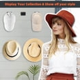 thumbnail image 4 of 10 PCS Adhesive Hat Hooks for Wall, Strong Hold Hat Hangers, Minimalist Hat Rack Design, No Drilling, Hat Hooks for Baseball Caps, Hat Holder Organizer for Wall, Door, Closet, Office, Bedroom (Black), 4 of 7