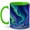 Green, variant on Northern Lights 11oz Ceramic Mug, Aurora Mountain Night Art