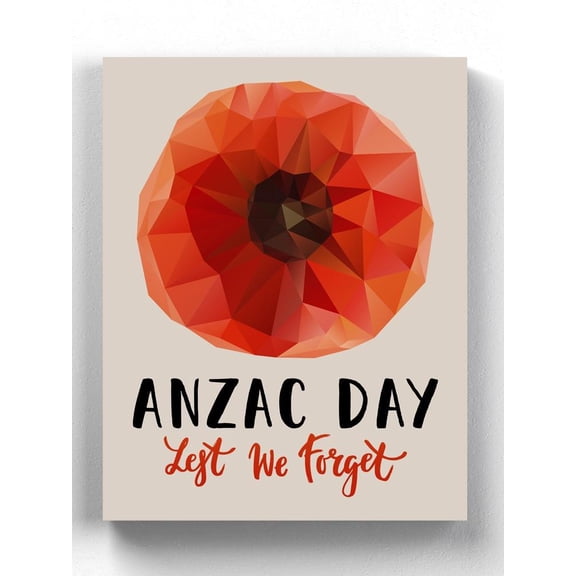 Anzac Day Geometrical Poppy Wrapped Canvas -Image by Shutterstock,