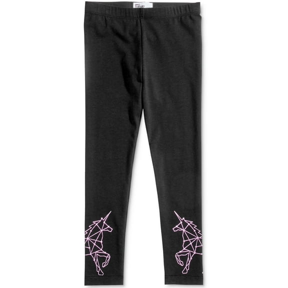Epic Threads Baby Girls Unicorn Print Leggings (2T/2, Deep Black)
