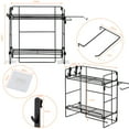 thumbnail image 3 of Over The Toilet 2-Tier Storage Shelf Organizer Metal Basket with Paper Towel Holder, 3 of 8