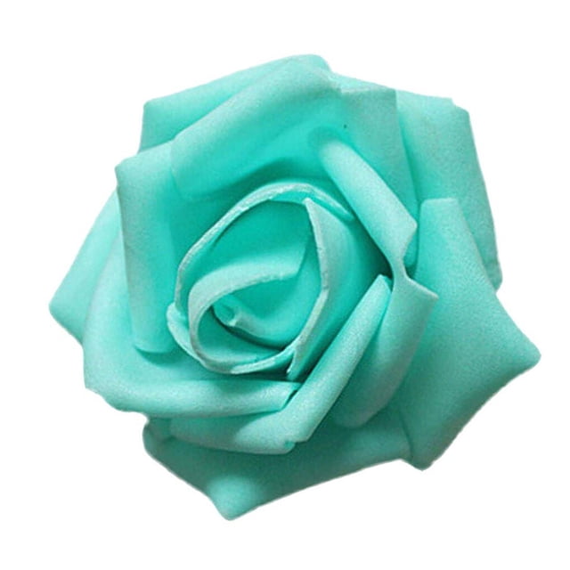 transemion Pack of 50 Artificial Bionic Flowers PE Foam Simulation Roses Fake Flower Decorations Wedding Party Engagement Presents Blue
