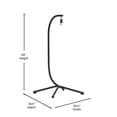 thumbnail image 6 of Flash Furniture Harvo Heavy Duty Commercial Grade All-Weather Hanging Hammock Chair C-Stand with Steel Offset Base and Hardware, 360 Degree Rotation, Black, 6 of 12