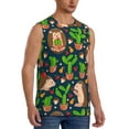 thumbnail image 2 of Balery Cute Hedgehogs Cactus Blue Men's Sleeveless Muscle Shirts Workout Tank Top, Moisture Wicking, Odor Protection-3X-Large, 2 of 8