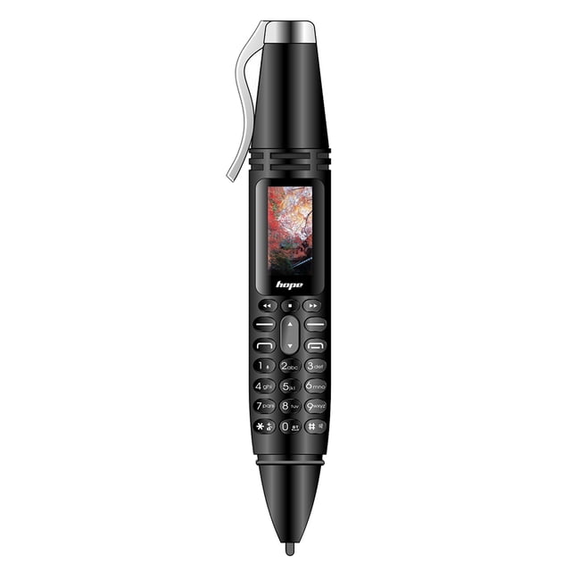 Bearachild Pen Mini Celular GSM Dual-SIM Cámara Linterna Bluetooth Dialer Teléfono móvil Teléfono y Comunicación negro