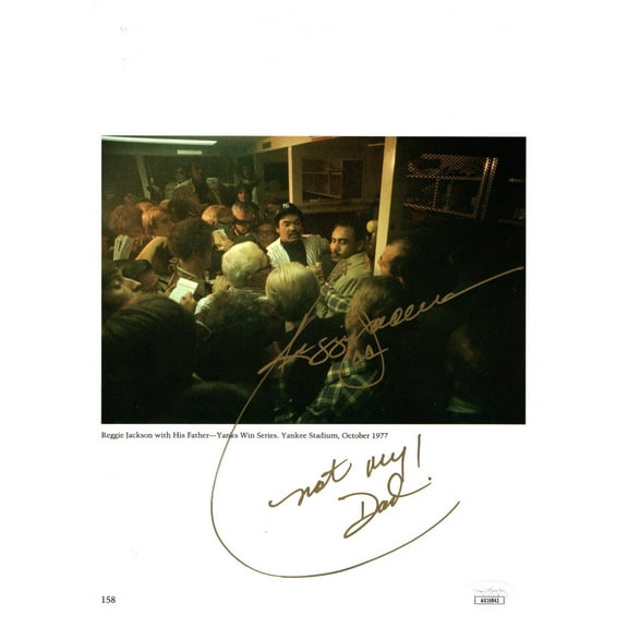 Reggie Jackson Signed Autographed Book Photograph "Not My Dad!" JSA AU16842