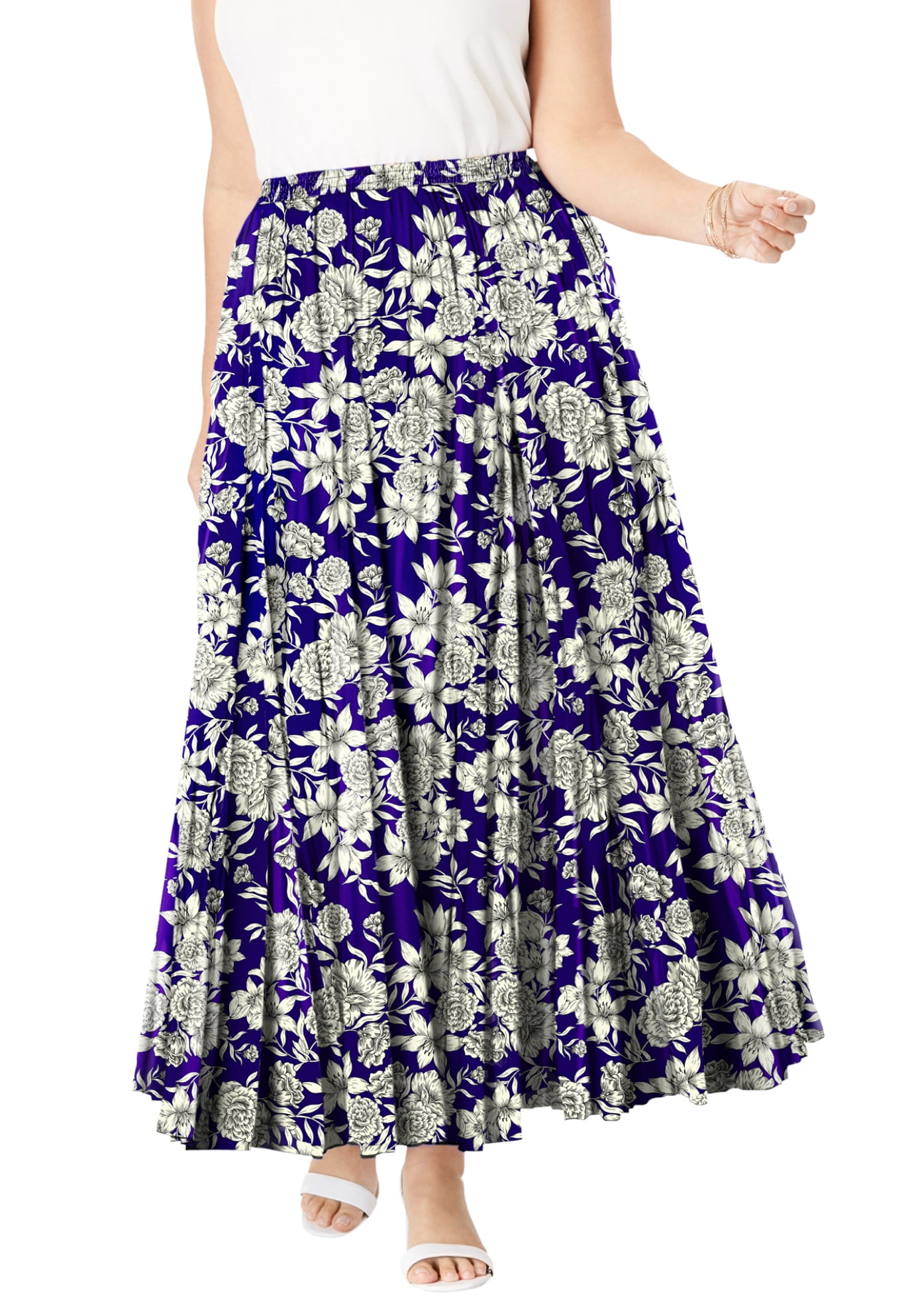 plus size cotton maxi skirts