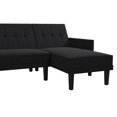 DHP Hudson Small Space Sectional Sofa Futon, Dark Gray Linen