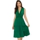 thumbnail image 1 of Vestido de verano con inserción de encaje para mujer, informal, con cuello en V, sin mangas, con gradas, sin mangas Verde XS, 1 of 6