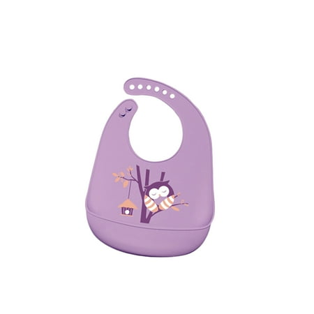 

Baby Silicone Drool Bibs Cartoon Animals Printed Teething Feeding 6-Gear Bibs