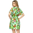 thumbnail image 2 of LA LEELA Women's Beachwear Summer Swim Beach Dress Cover ups for Swimwear Women Short Fall Swimsuit Coverups Tops XL-XXL Shamrock Fern, Pineapple Floral, 2 of 4