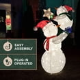 thumbnail image 6 of Fraser Hill Farm Prelit LED Tinsel Collapsable Snowman Decoration, 6-Ft., 6 of 19