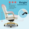 thumbnail image 5 of La-Z-Boy Sonata Executive MidBack Office Chair Bonded Leather White and Gold, 5 of 8
