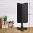 thumbnail image 4 of Lámpara de mesa pequeña negra para dormitorio – Lámparas de noche para mesita de noche, lámpara de noche minimalista con pantalla de tela cuadrada, lámpara de lectura de escritorio para habitación de, 4 of 4