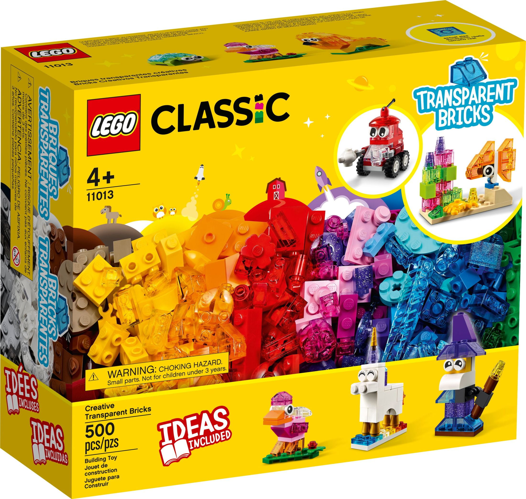 (3 pack) LEGO Classic Creative Transparent Bricks 11013
