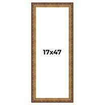 17x47 Frame Vintage Gold Solid Wood Picture Frame | 2.5 Inch Moulding Width | Ornate Bronze Museo