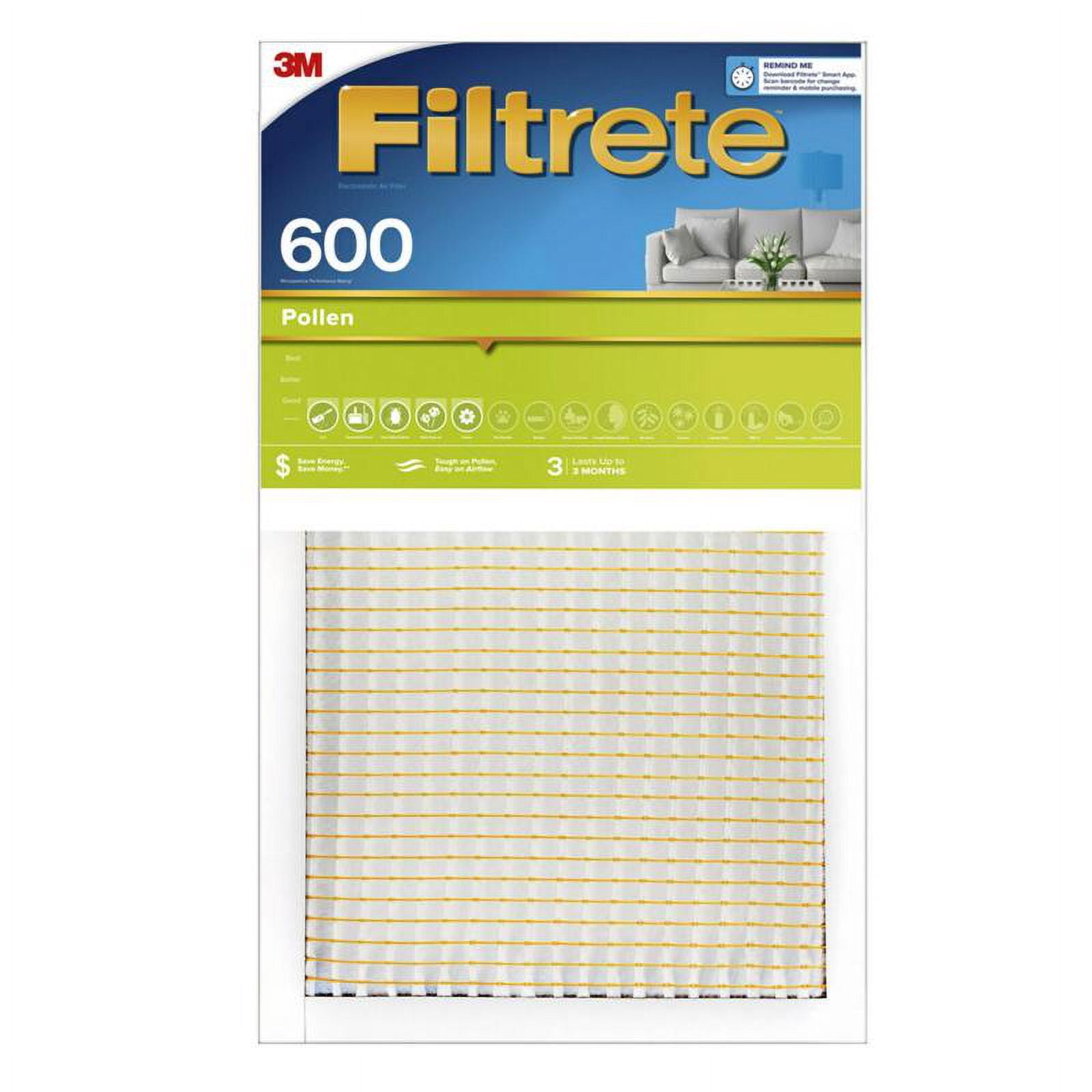 Filtrete CL20-4 Dust Reduction Pleated Furnace Air Filter, MPR 600, 3 Months, Green, 12x24x1 In. - Quantity 4