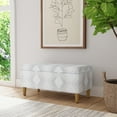 thumbnail image 2 of HomePop Malmo Storage Bench, 36"W x 16"D x 17.5"H, Natural Woven Geo Pattern, 2 of 9