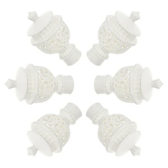 Masteelf 6pcs Curtain Rod Finals Curtain Pole Stoppers End Finals Curtain Rod Accessory