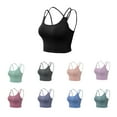 thumbnail image 2 of Camisola 2 en 1 para mujer Sujetador deportivo Almohadilla extraíble Tirantes cruzados Chaleco, 2 of 8