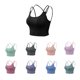 thumbnail image 3 of TFixol Camisola 2 en 1 para mujer, sujetador deportivo con almohadilla extraíble, chaleco con correas cruzadas, 3 of 8