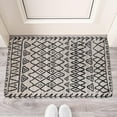 thumbnail image 3 of Farmhouse Chic Absorbent Boho Small Rug - Non-Slip 30x17 Black/White Geometric Design Door Mat for Entryway Kitchen Living Room or Bedroom, 3 of 6