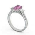 thumbnail image 2 of 1.50 Ct Emerald Cut Pink Sapphire Natural Diamond Wonderful Three Stone Ring for Engagement 14K White Gold Size 6, 2 of 7