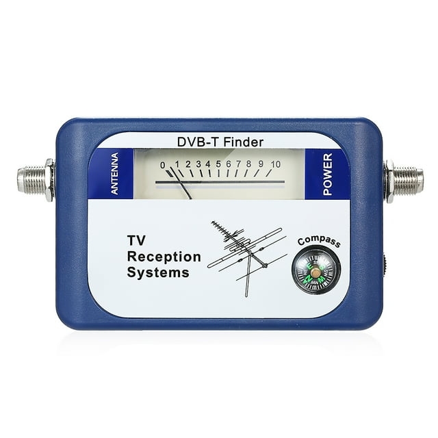 Localizador de señal DVB-T con brújula integrada, receptor de TV 95DTL, sin baterías, ideal para ajustar antenas y optimizar recepción.
