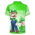 thumbnail image 5 of Luigi's Mansion Anime Kid's Short Sleeved Shirt Summer Daily Casual Button-Down Shirts Tee Top Teen Beach Clothing With Pocket, 5 of 7