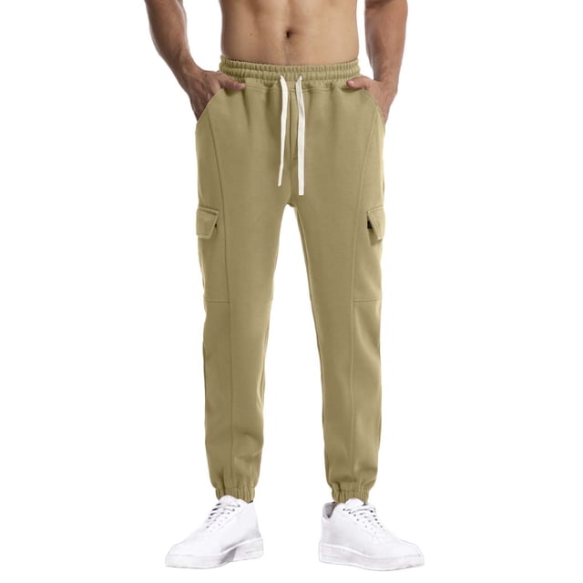 aidice Mens Cinch Bottom Sweatpants Drawstring Elastic Waist Fall Outdoor Athletic Workout Joggers Pant with Pockets