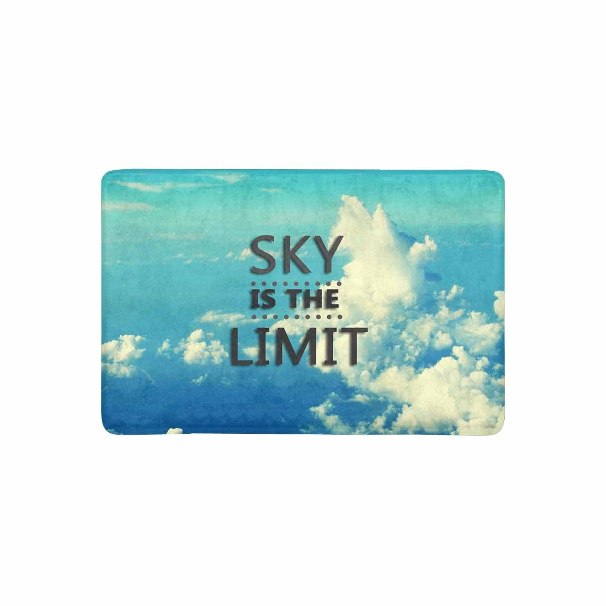 MKHERT Blue Sky Clouds with Inspirational Quotes Sky is The Limit Doormat  Rug Home Decor Floor Mat Bath Mat  inch 