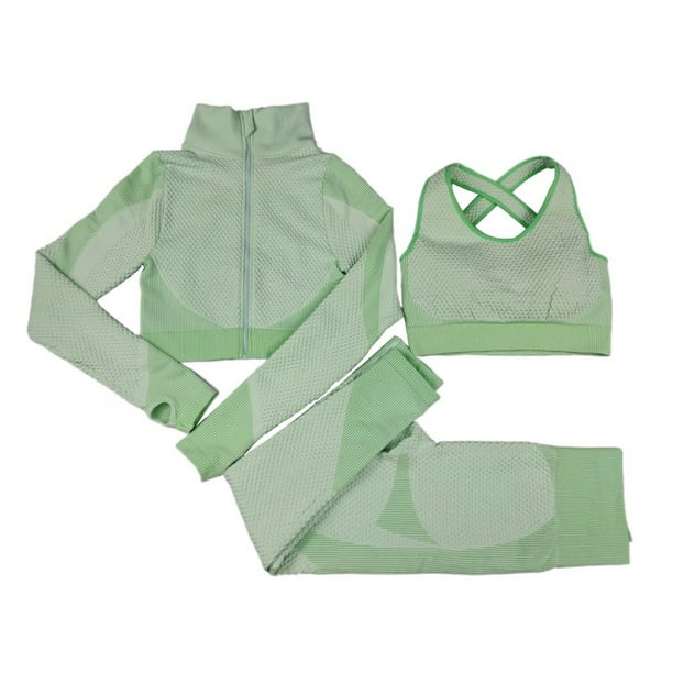 Conjunto de yoga de punto sin costuras para otoño e invierno, conjunto sexy de tres piezas para fitness y caderas de Lulu