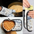 thumbnail image 5 of Yayeee Oven Mitts and Pot Holder Set of 4 Heat Resistant Kitchen Gloves Baking Hot Pad, Light Blue Mountain, 5 of 5
