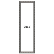 9x34 Frame Silver Real Wood Picture Frame Width 1.125 Inches | Interior Frame Depth 0.5 Inches |
