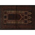 thumbnail image 1 of Ahgly Company Machine Washable Indoor Rectangle Traditional Black Brown Area Rugs, 8' x 12', 1 of 7